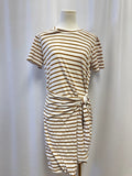 Rails Tan Striped Wrap Tee Shirt Dress