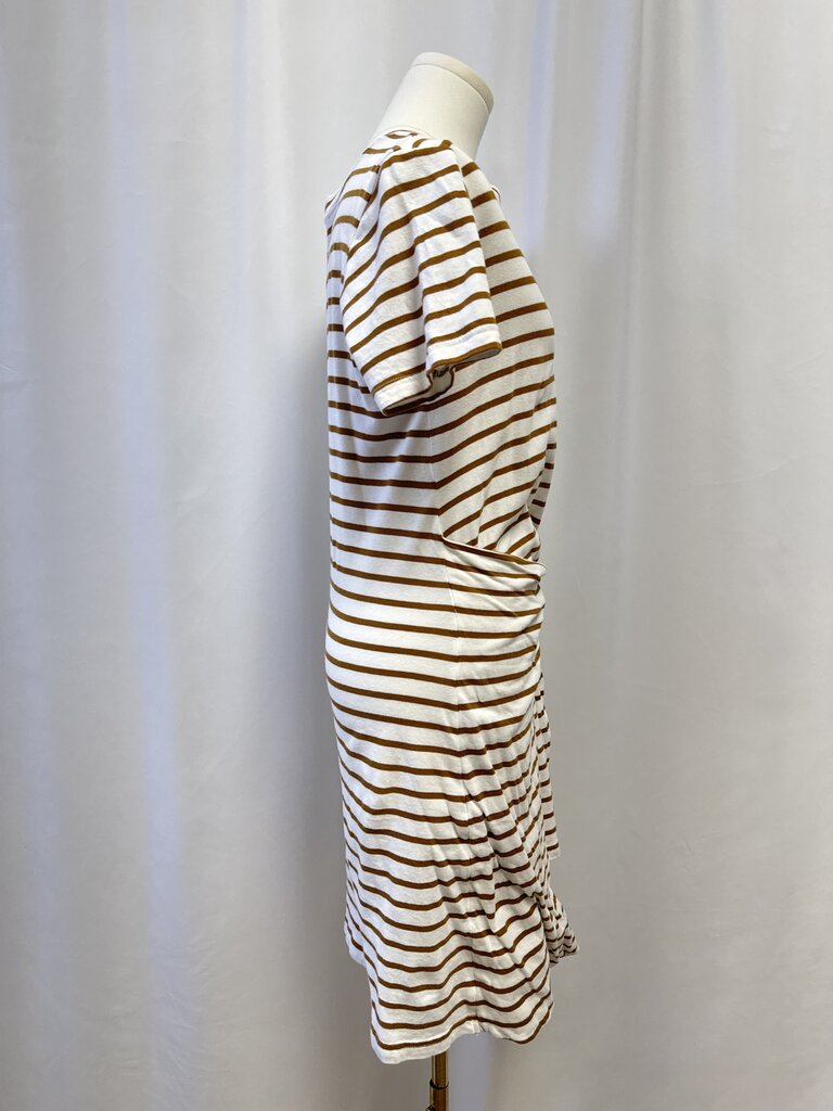 Rails Tan Striped Wrap Tee Shirt Dress