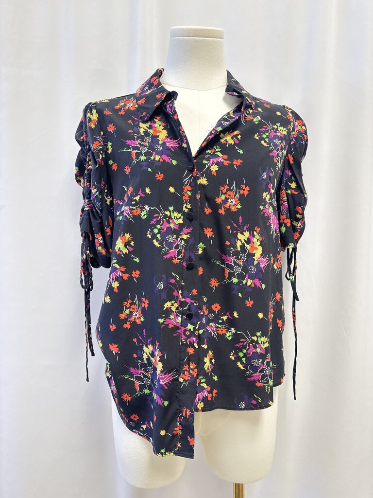 Veronica Beard Black Floral Top