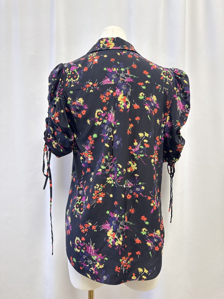 Veronica Beard Black Floral Top