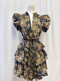 Ulla Johson Brown Multi Ruffle Mini Dress