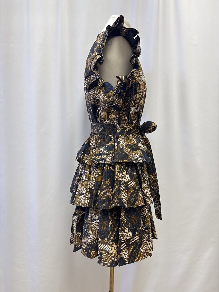 Ulla Johson Brown Multi Ruffle Mini Dress