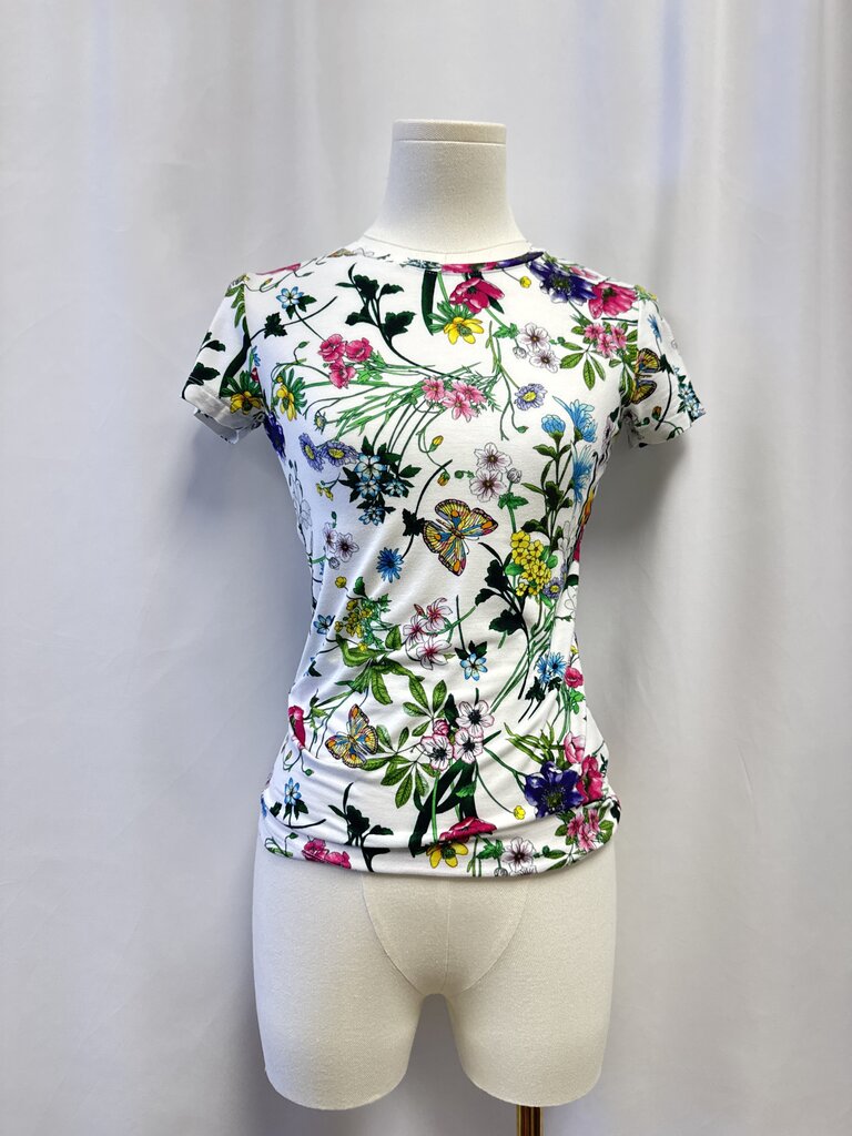 L'Agence White Floral Tee