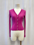 Vince Plum Ribbed Cardigan