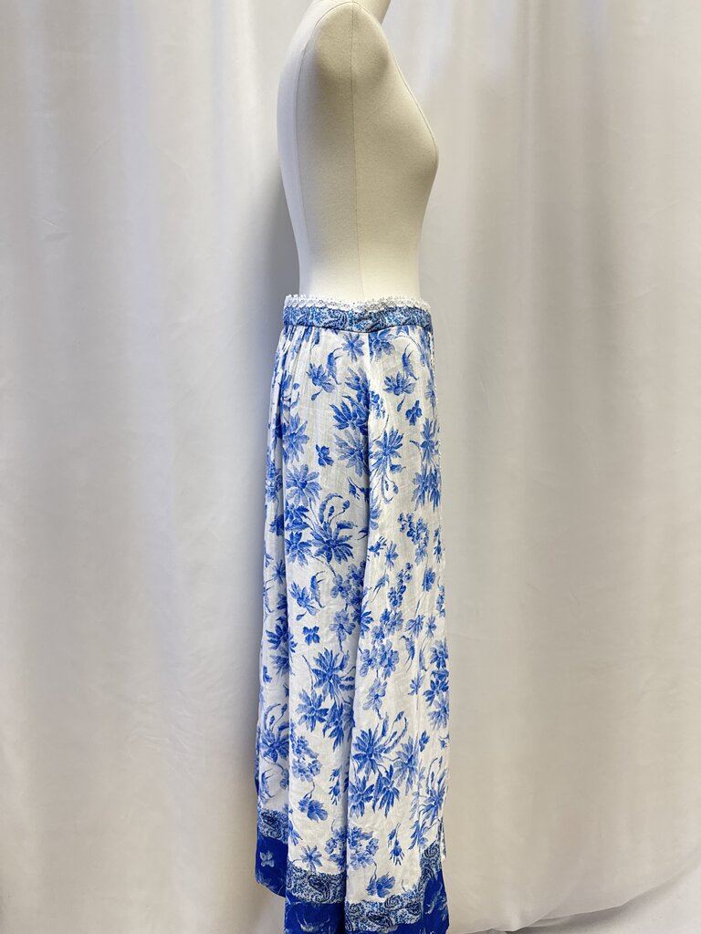 Sandro Blue Printed Short w/ Skirt Overlay