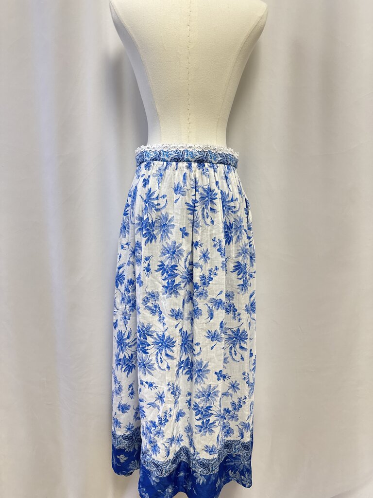 Sandro Blue Printed Short w/ Skirt Overlay