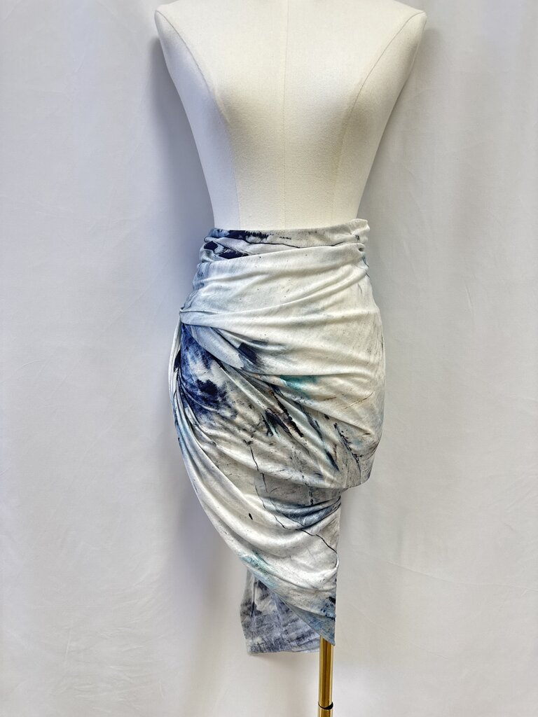 Helmut Lang Blue Printed Maxi Skirt
