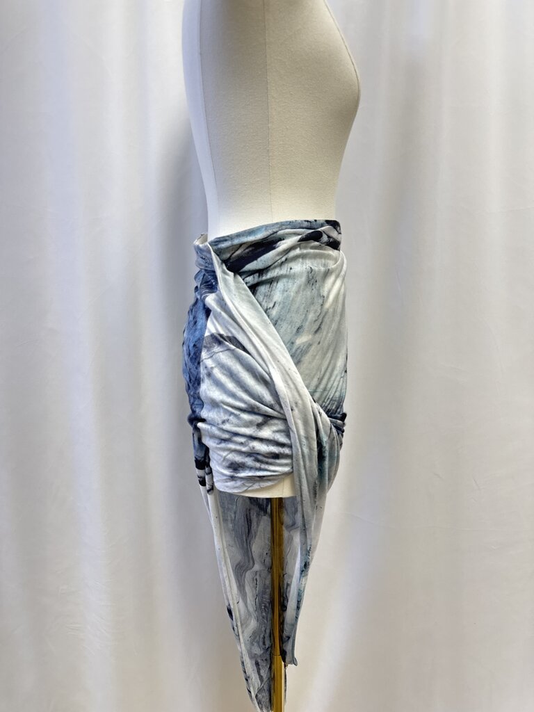 Helmut Lang Blue Printed Maxi Skirt