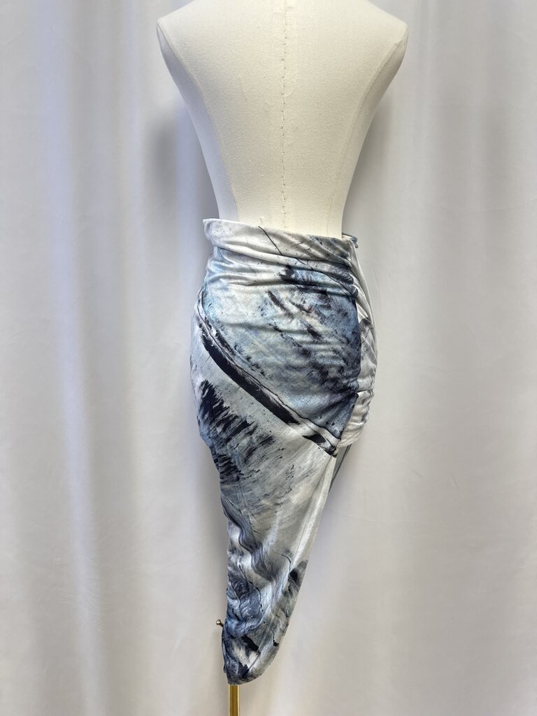 Helmut Lang Blue Printed Maxi Skirt