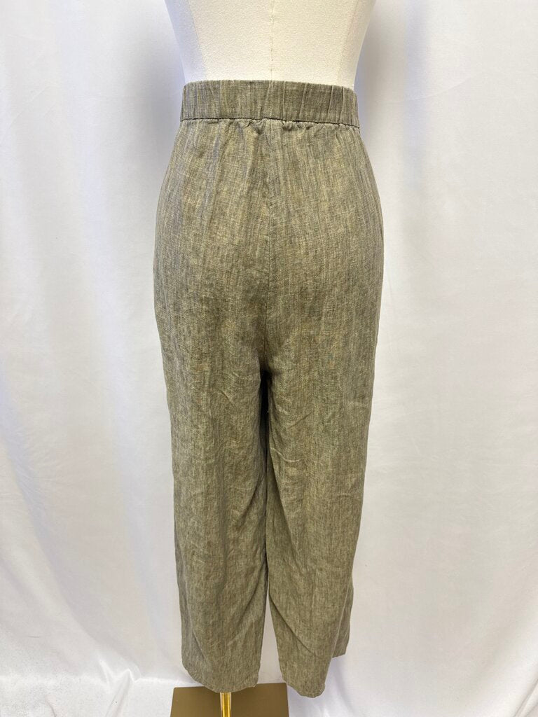 Eileen Fisher Khaki Linen Pant