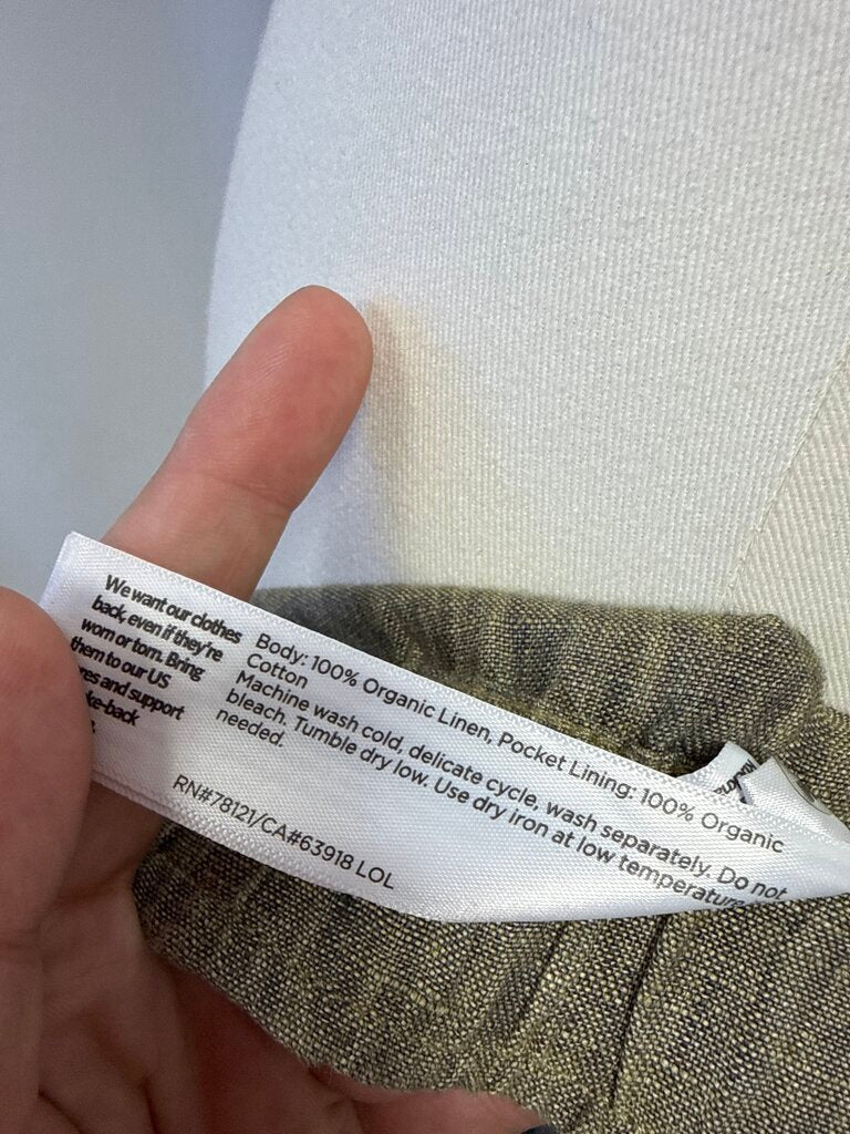 Eileen Fisher Khaki Linen Pant