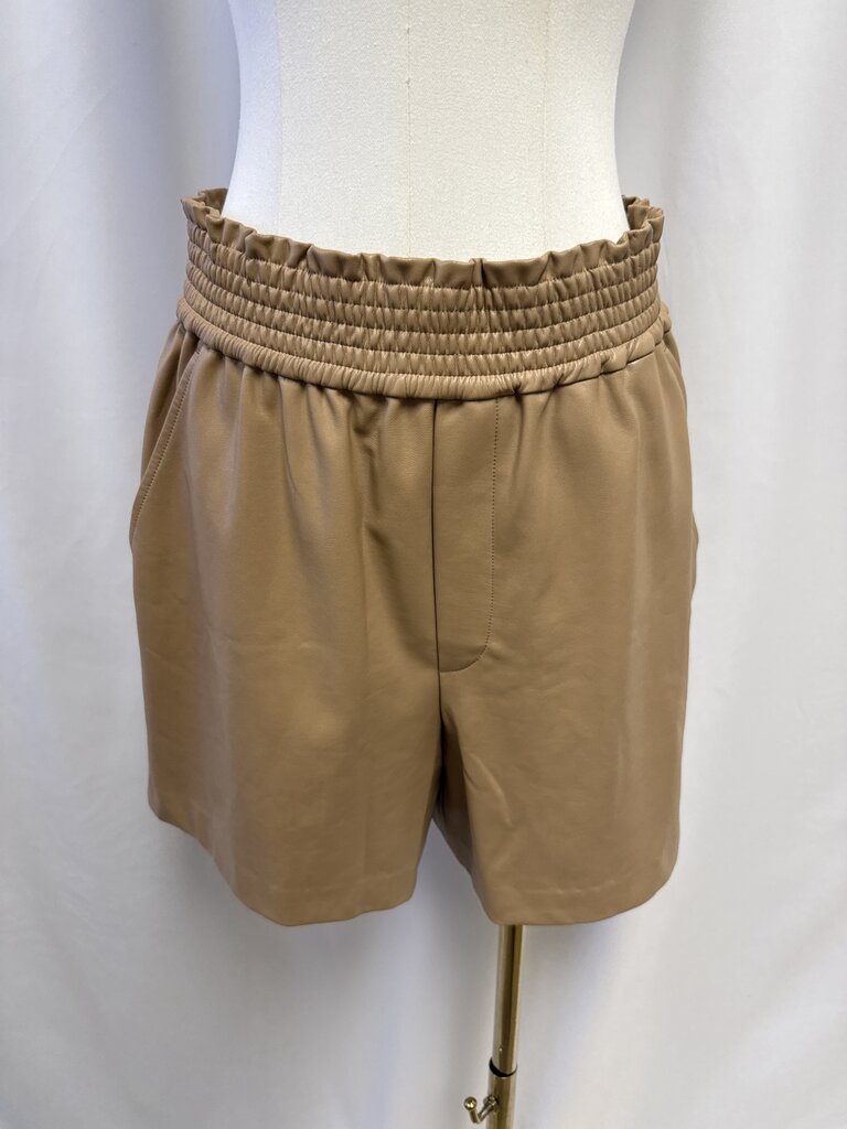 A.L.C. Camel Faux Leather Shorts