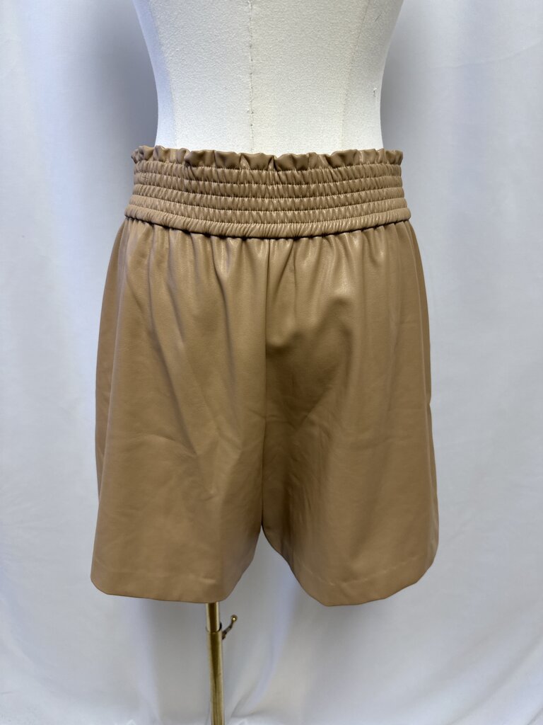 A.L.C. Camel Faux Leather Shorts