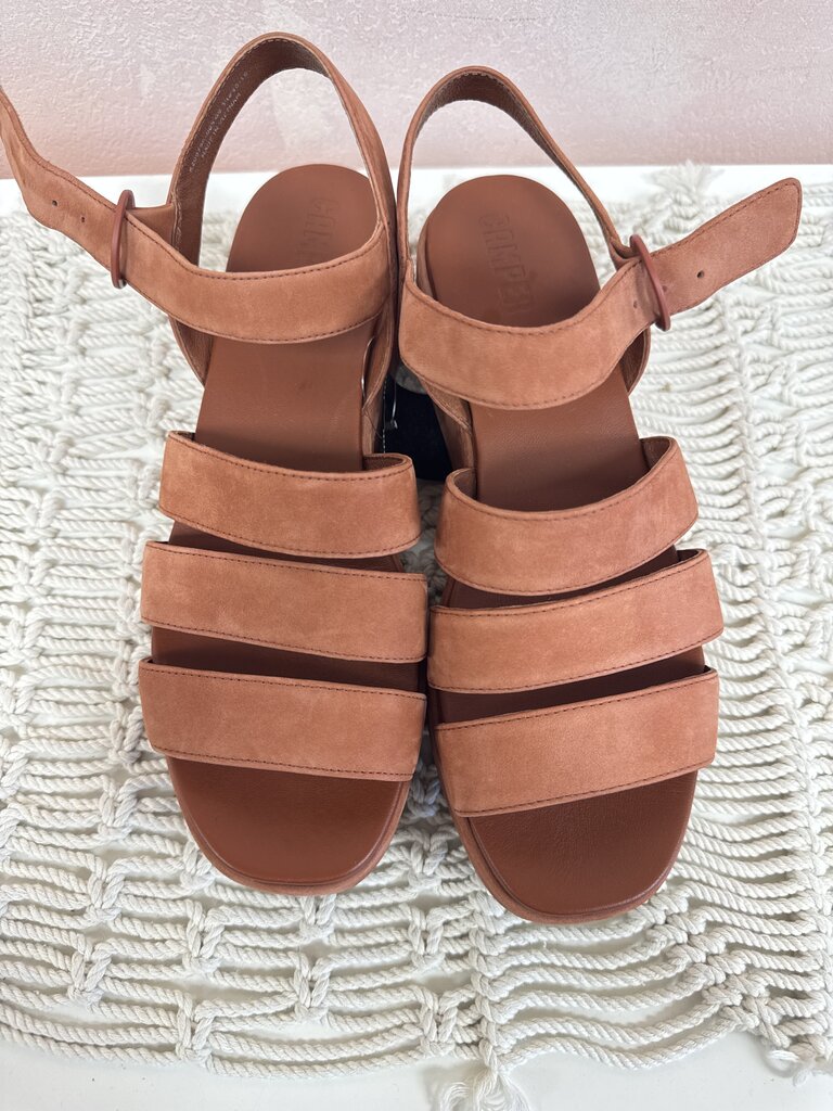 Camper Brown Platform Sandal