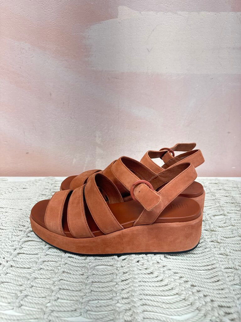 Camper Brown Platform Sandal