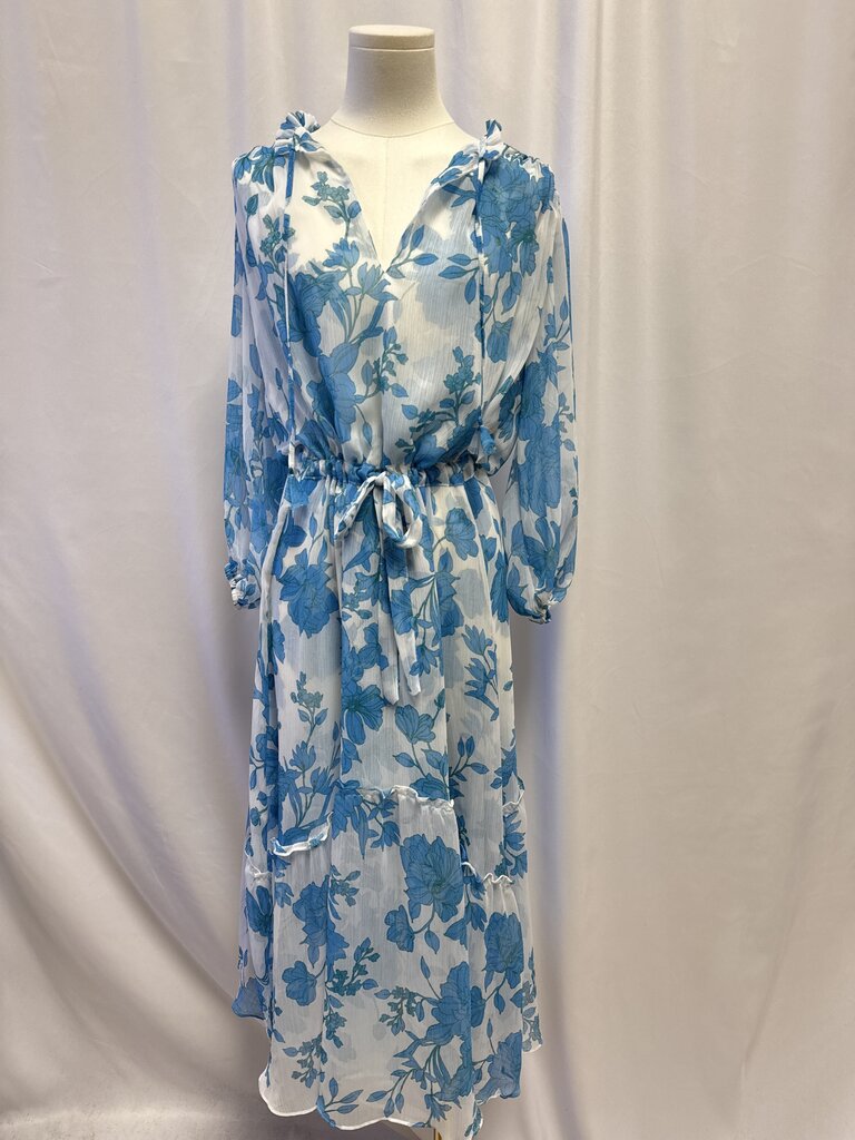 Misa Blue Floral Maxi Dress NWT