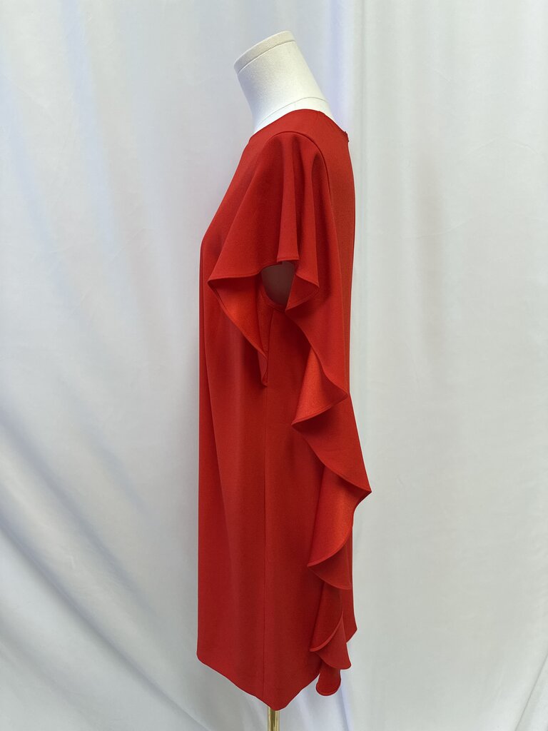Escada Red Ruffle Sleeve Dress