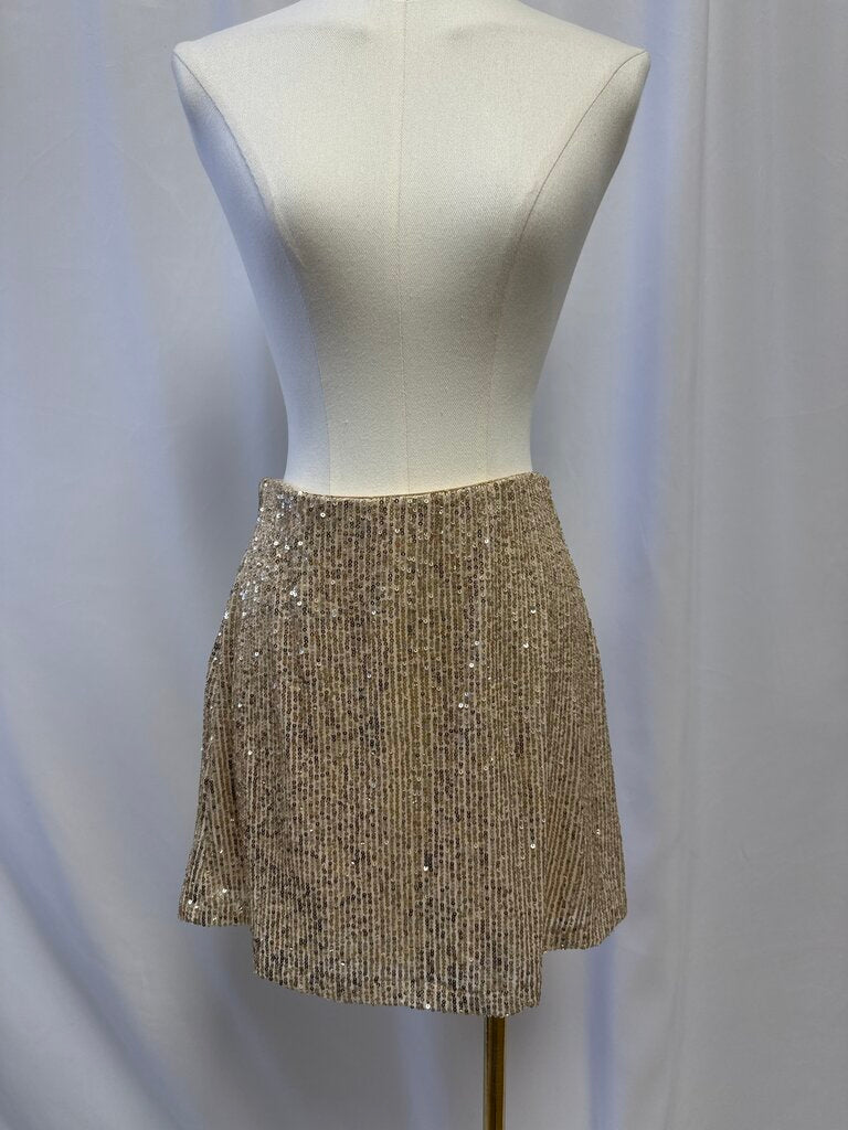 Z Supply Gold Sequin Mini Skirt NWT