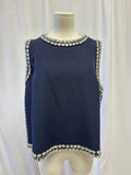 Mare Mare Navy Embelllished Top NWT
