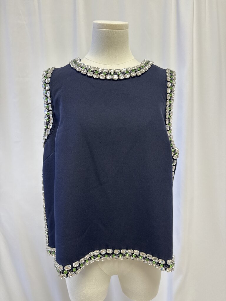 Mare Mare Navy Embelllished Top NWT