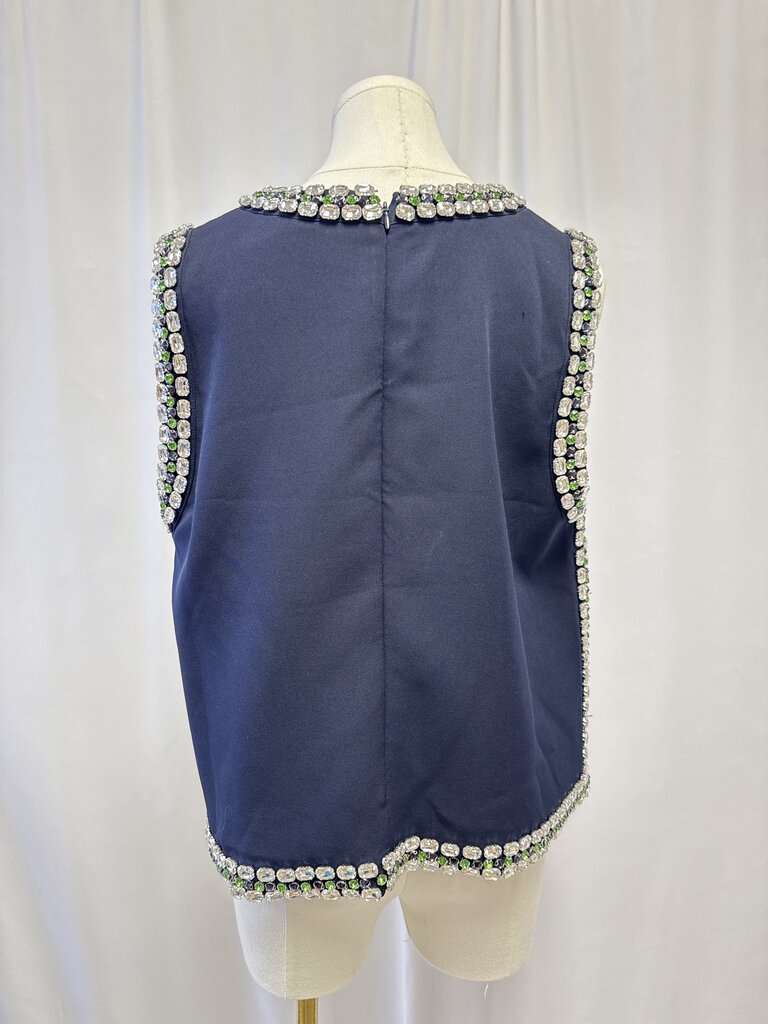 Mare Mare Navy Embelllished Top NWT