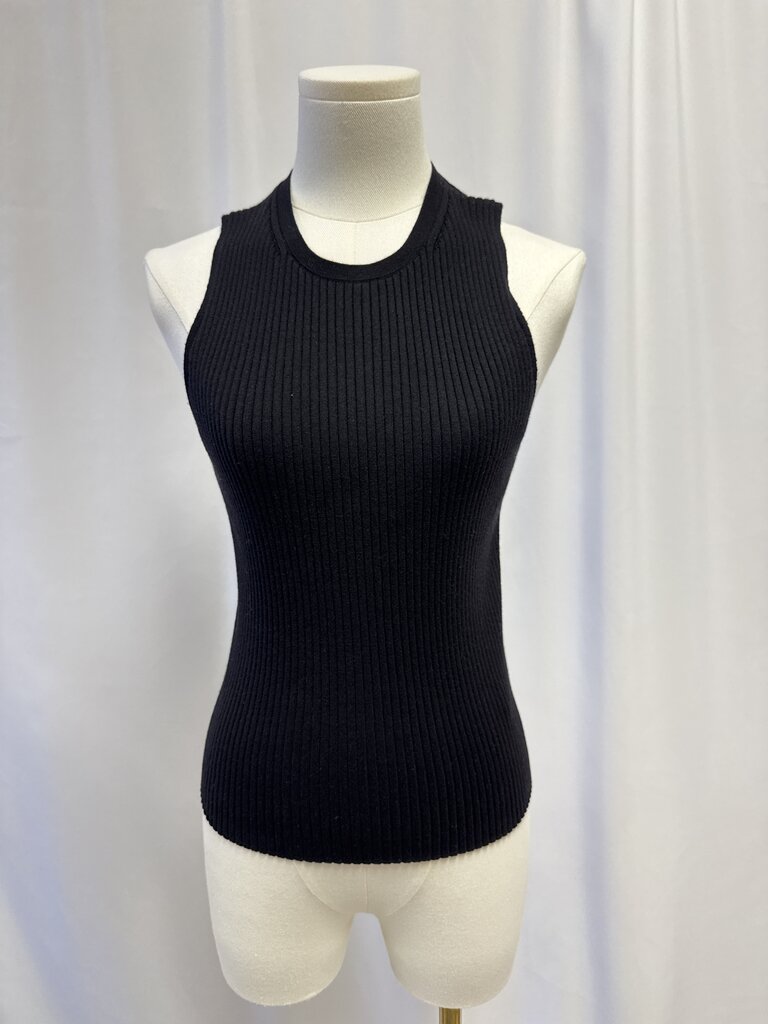Vince Black Ribbed Tank