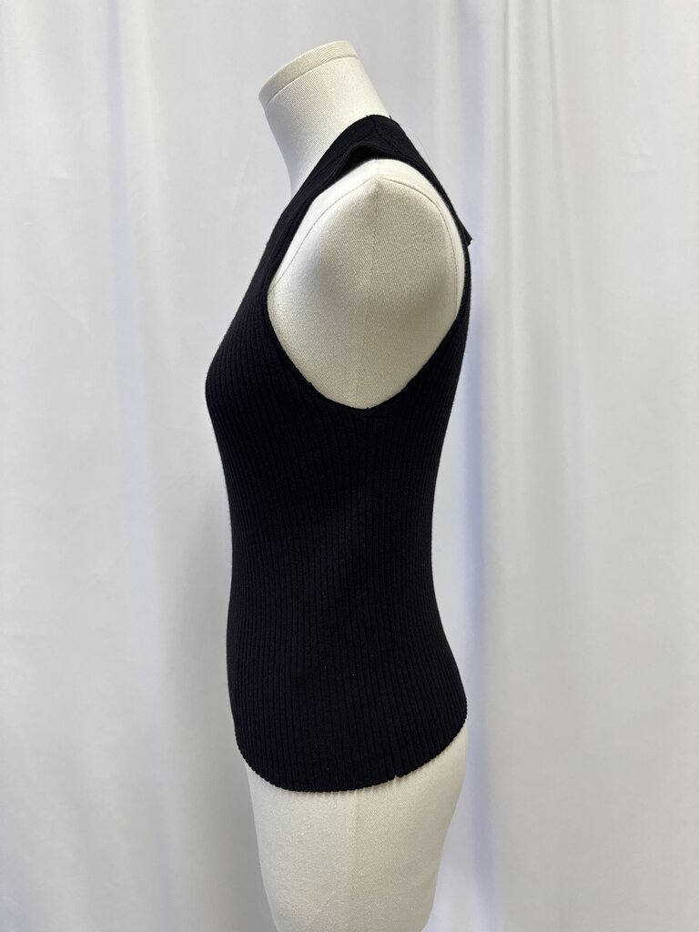 Vince Black Ribbed Tank