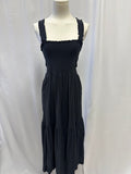 Nation Black Smocked Sundress