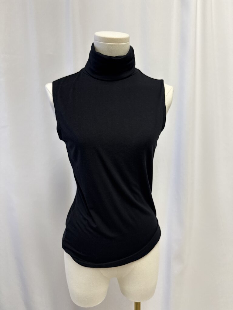 L'Agence Black Sleeveless Turtleneck Top