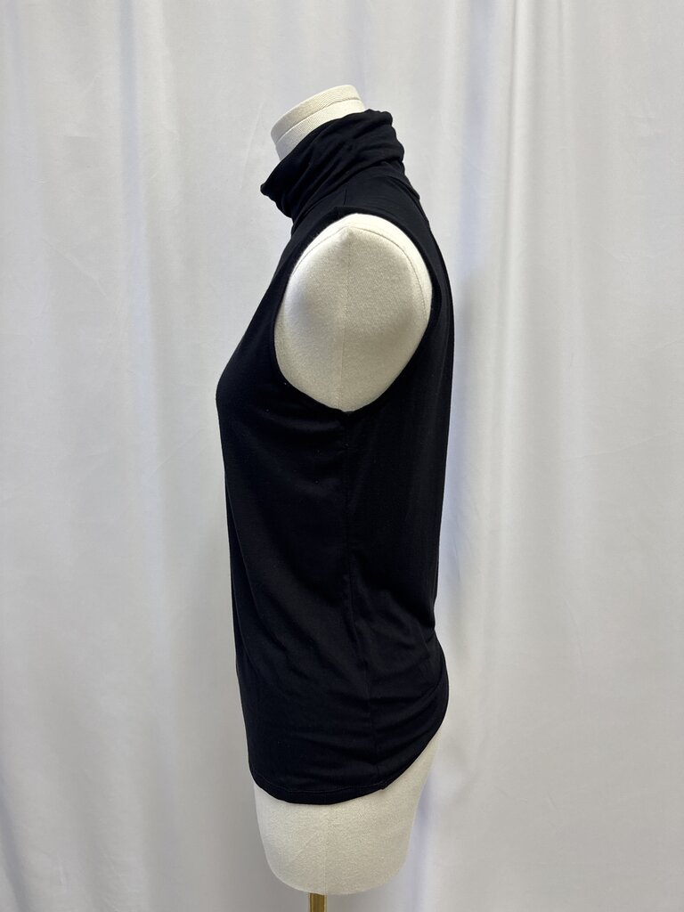 L'Agence Black Sleeveless Turtleneck Top
