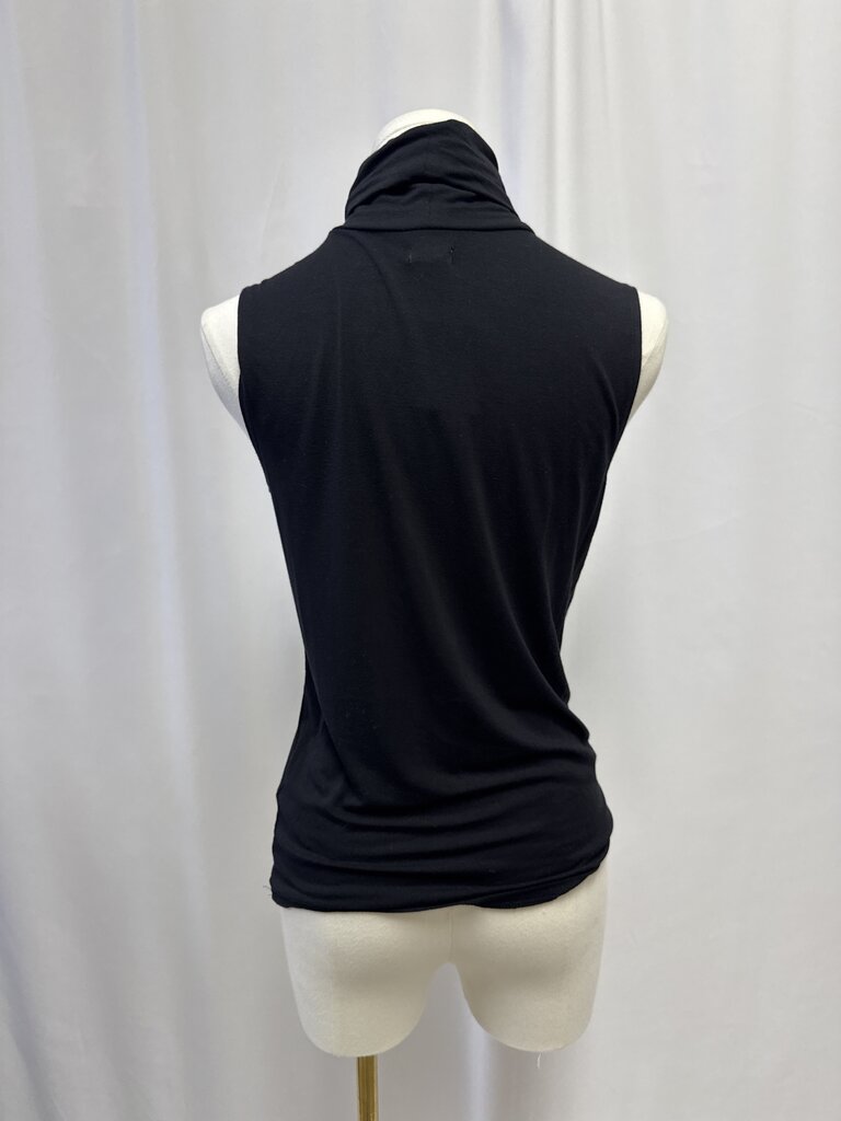 L'Agence Black Sleeveless Turtleneck Top