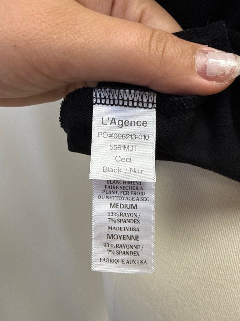 L'Agence Black Sleeveless Turtleneck Top