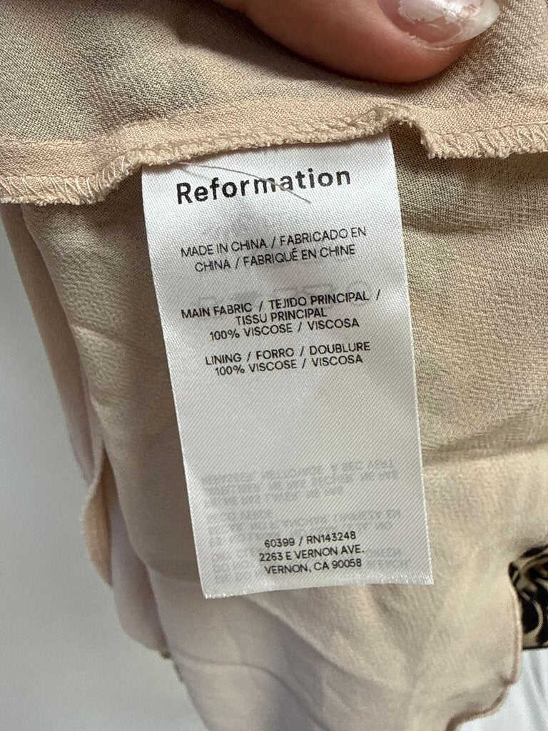 Reformation Animal Print Slip Dress