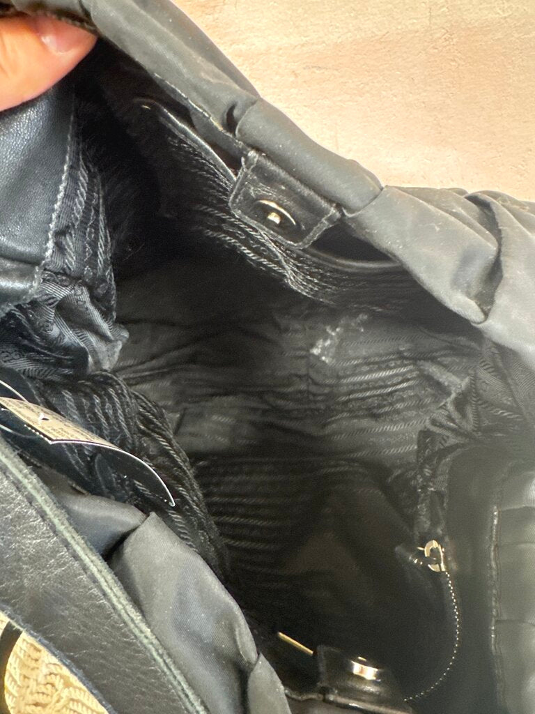 Prada Black Tessuto Gaufre Hobo (As Is)