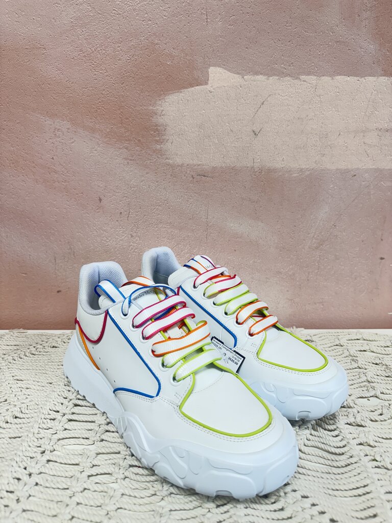 Alexander McQueen White/Multi New Court Sneaker NWT w/Box