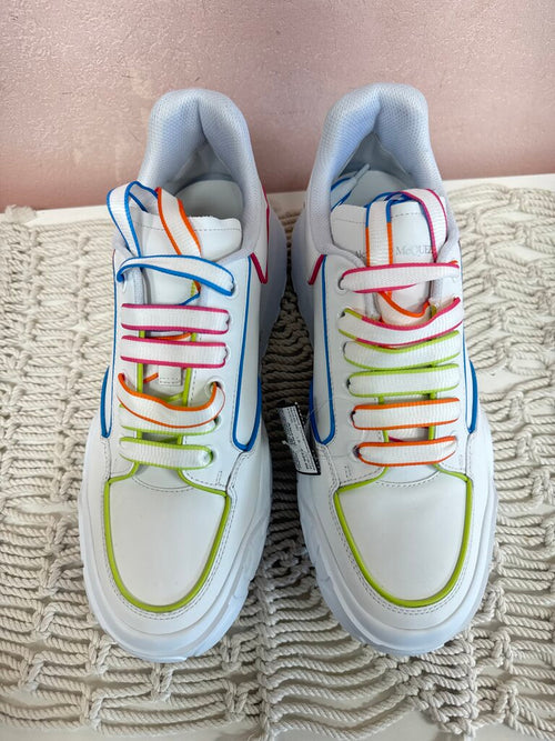 Alexander McQueen White/Multi New Court Sneaker NWT w/Box