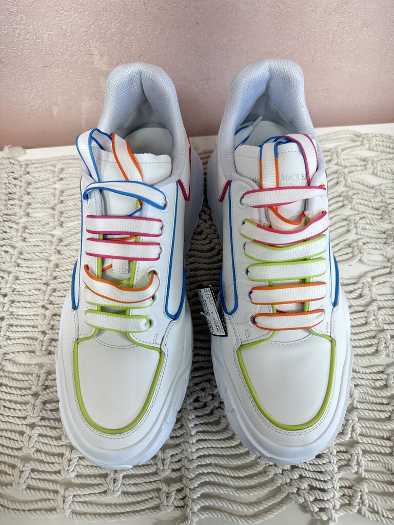 Alexander McQueen White/Multi New Court Sneaker NWT w/Box
