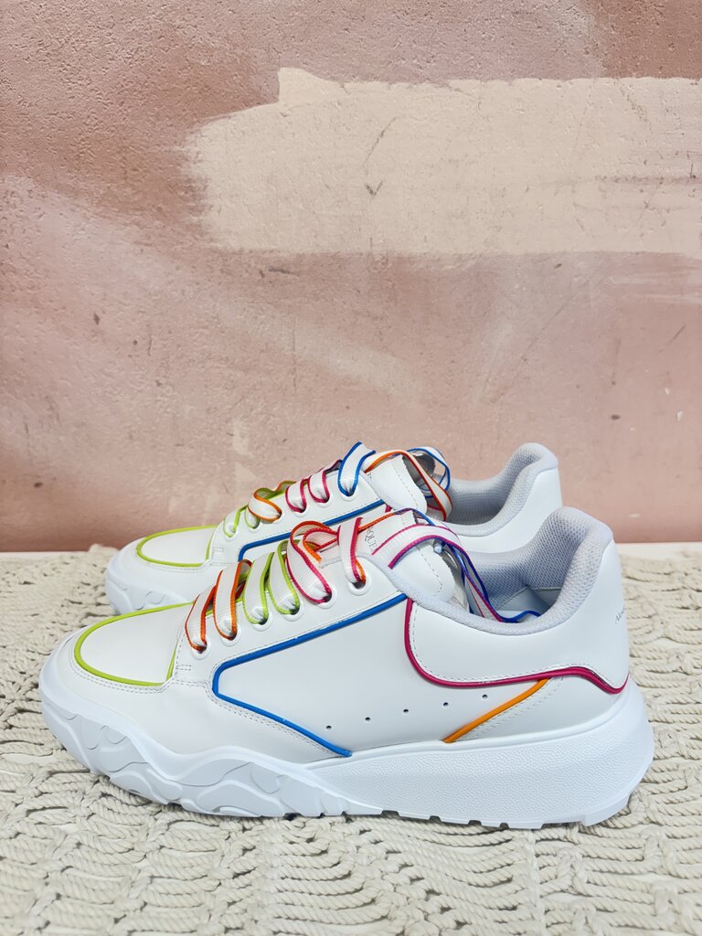 Alexander McQueen White/Multi New Court Sneaker NWT w/Box