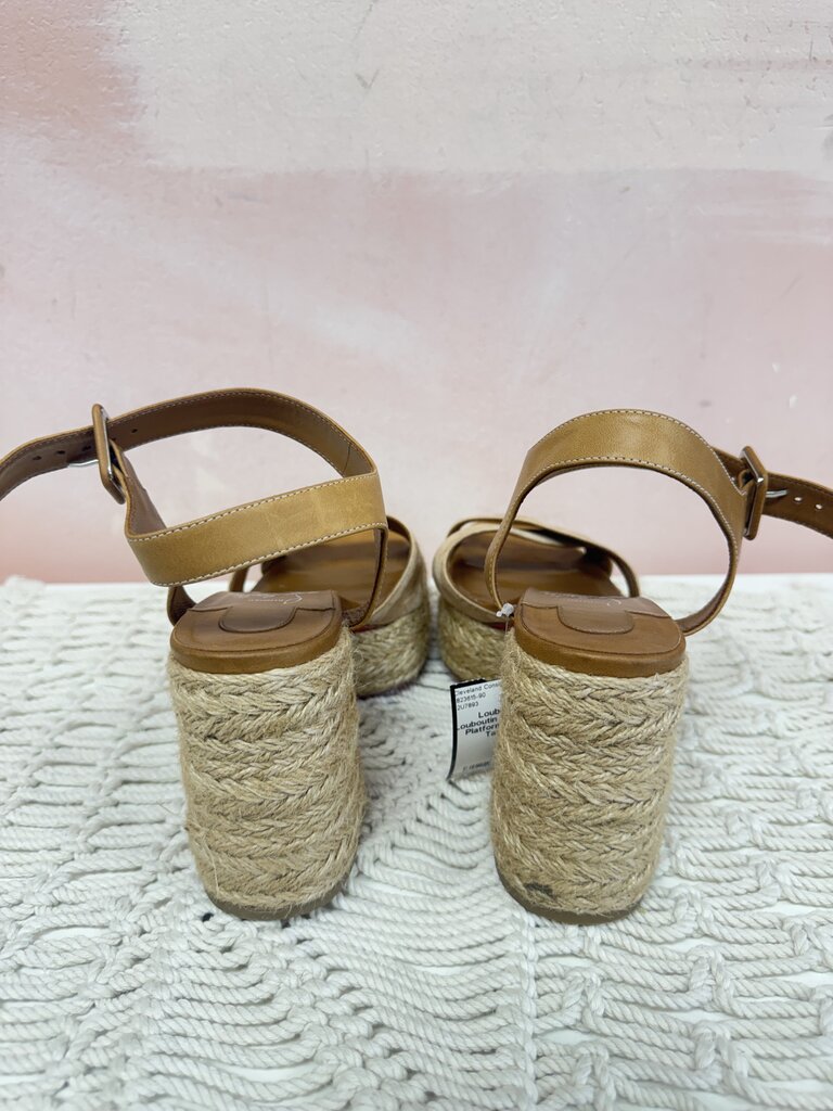 Louboutin Tan Suede Platform Sandal