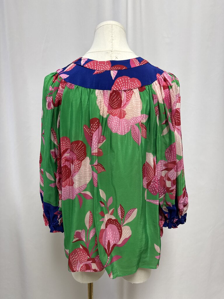 Gilner Farrar Green Floral Blouse