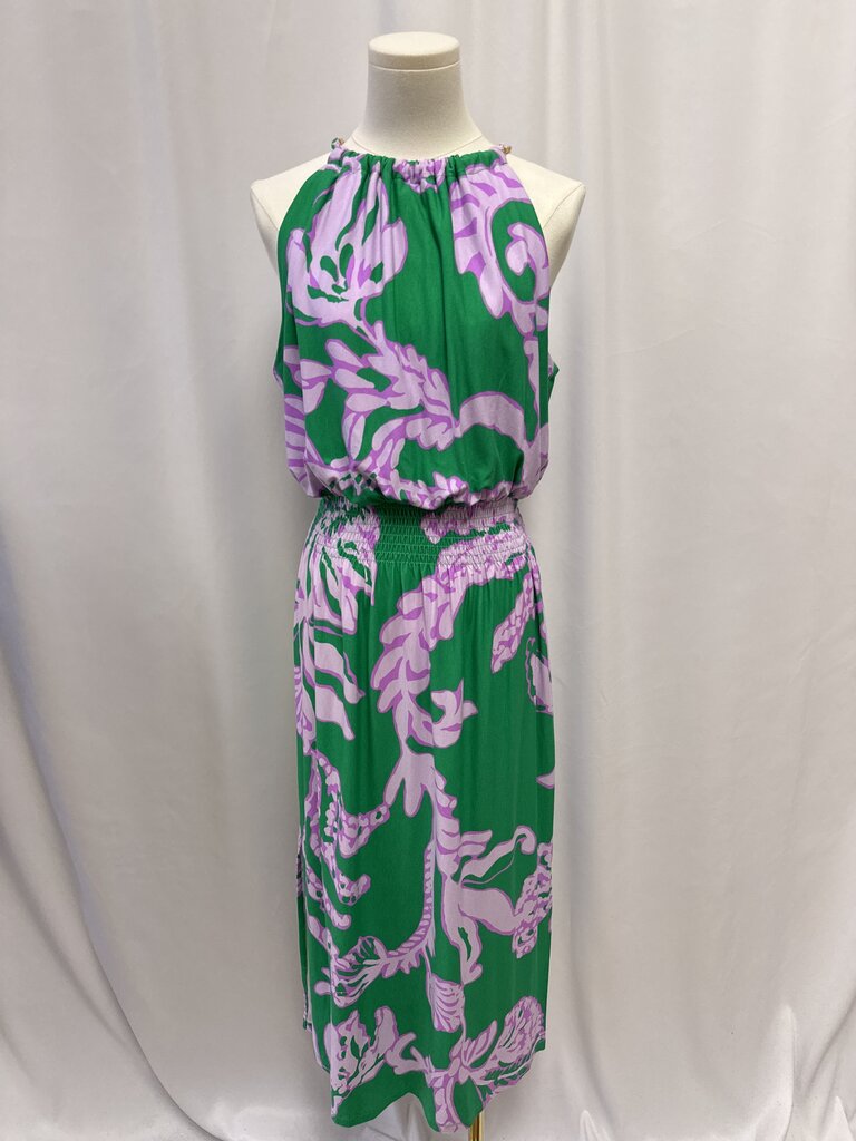 Lilly Pulitzer Green and Purple Floral Maxi Dress NWT