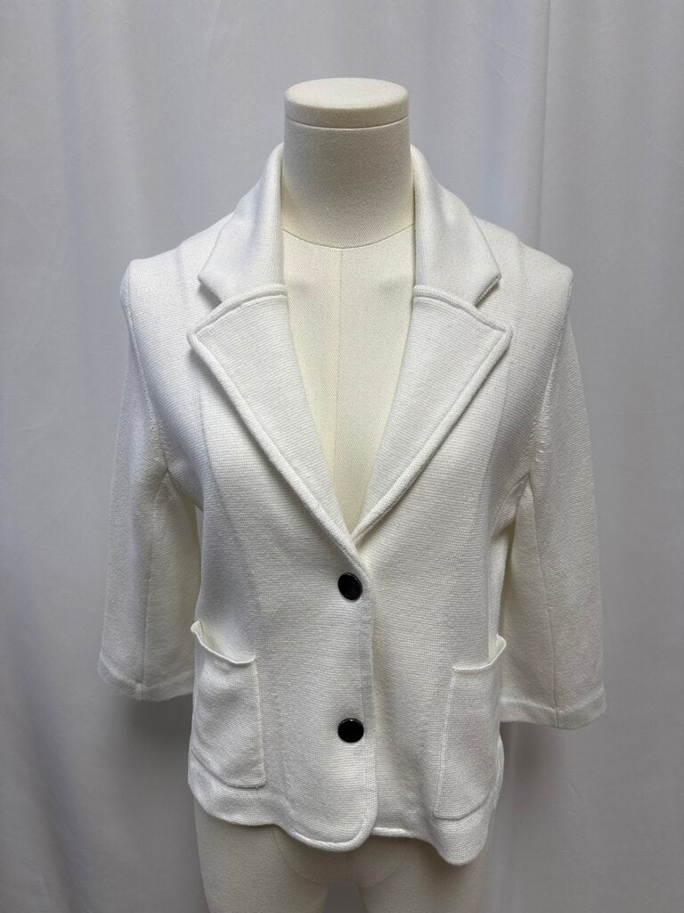 Minnie Rose White Knit Blazer