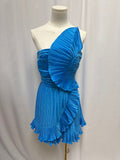 Amur Cobalt Pleated One Shoulder Dress NWT