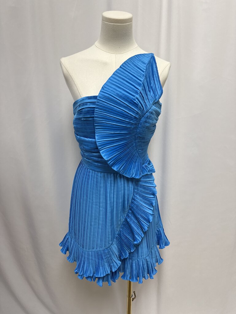 Amur Cobalt Pleated One Shoulder Dress NWT