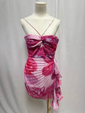 Amur Pink Pleate Strapless Dress NWT