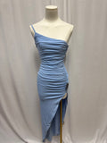 Michael Costello x Revolve Blue One Shoulder Dress