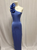 Maygel Cornoel Periwinkle One Shoulder Maxi Dress