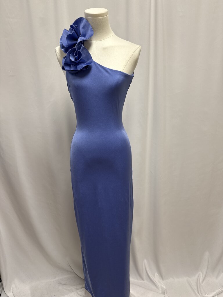 Maygel Cornoel Periwinkle One Shoulder Maxi Dress