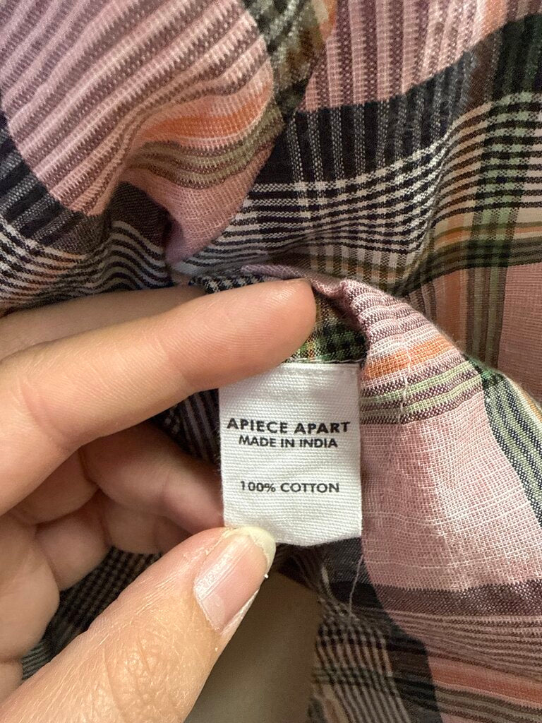 Apiece Apart Pink Madras Blouse