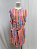 Faherty Pink Striped Belted Dress